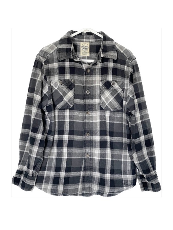 Faded Glory Other - 5/$15 Faded Glory Boys flannel plaid shirt size medium black gray